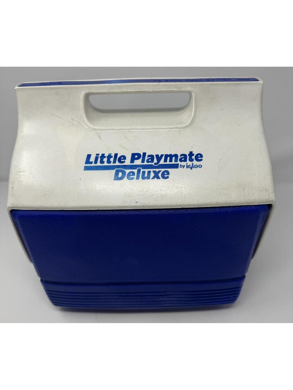 Vintage Little Playmate Deluxe by Igloo Personal Cooler Blue White Made in USA